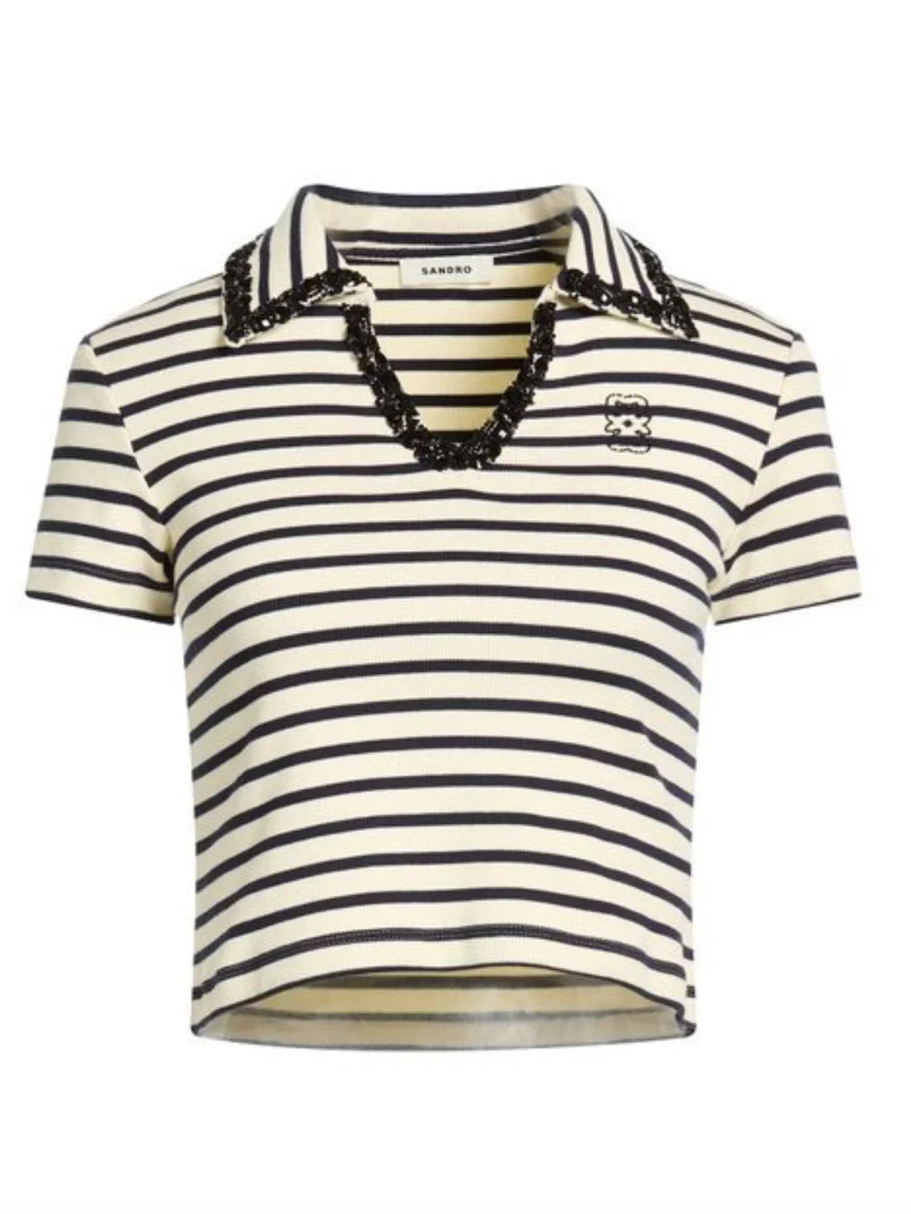 Sandro Pearl Collar top - Picture 1 of 5